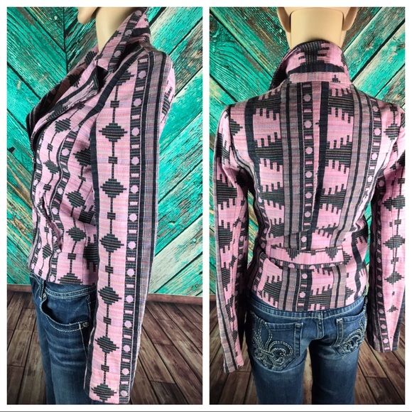 Nameless Brand Pink & Black Moto Jacket - Picture 2 of 6